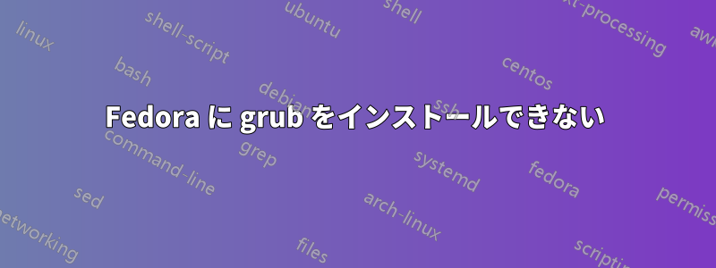 Fedora に grub をインストールできない