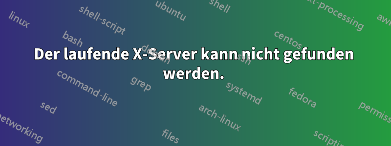 Der laufende X-Server kann nicht gefunden werden.