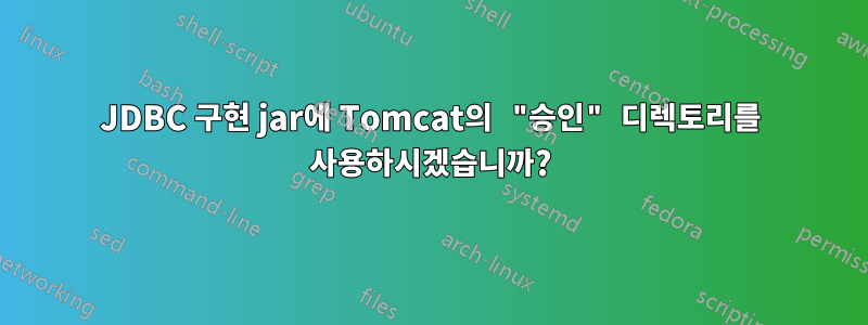 JDBC 구현 jar에 Tomcat의 "승인" 디렉토리를 사용하시겠습니까?