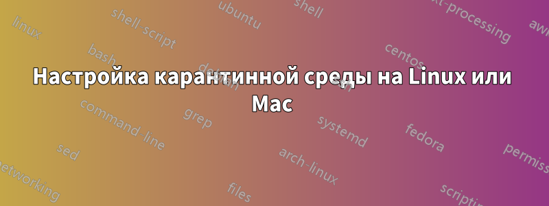 Настройка карантинной среды на Linux или Mac