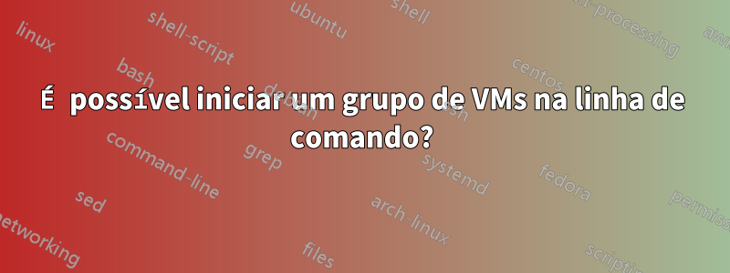 É possível iniciar um grupo de VMs na linha de comando?