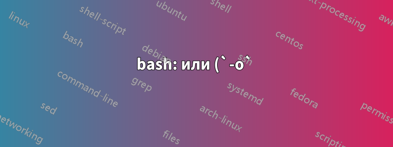 bash: или (`-o`) оператор в `[[` (двойные квадратные скобки)