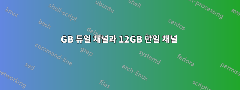 8GB 듀얼 채널과 12GB 단일 채널