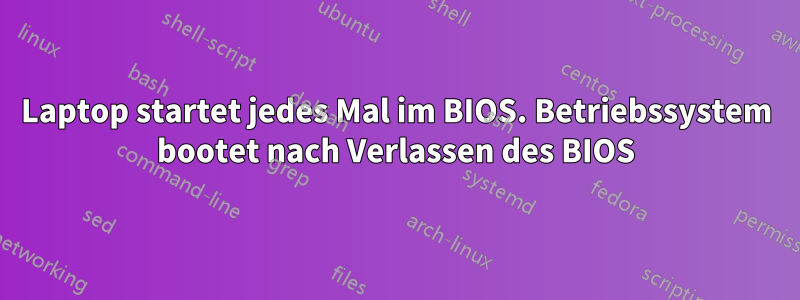 Laptop startet jedes Mal im BIOS. Betriebssystem bootet nach Verlassen des BIOS