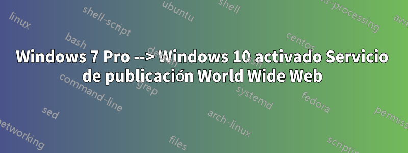 Windows 7 Pro --> Windows 10 activado Servicio de publicación World Wide Web