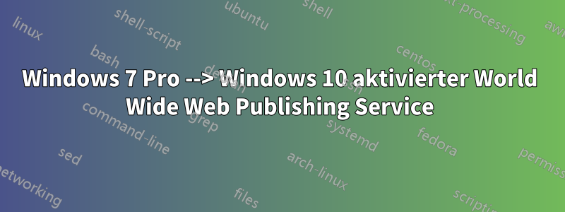 Windows 7 Pro --> Windows 10 aktivierter World Wide Web Publishing Service