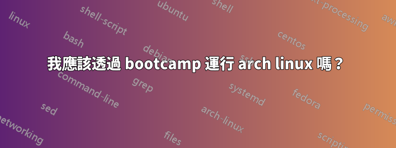 我應該透過 bootcamp 運行 arch linux 嗎？