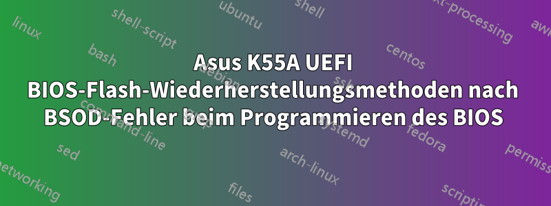 Asus K55A UEFI BIOS-Flash-Wiederherstellungsmethoden nach BSOD-Fehler beim Programmieren des BIOS