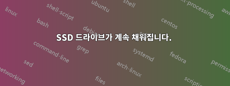 SSD 드라이브가 계속 채워집니다.