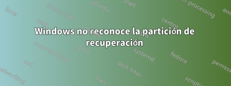 Windows no reconoce la partición de recuperación