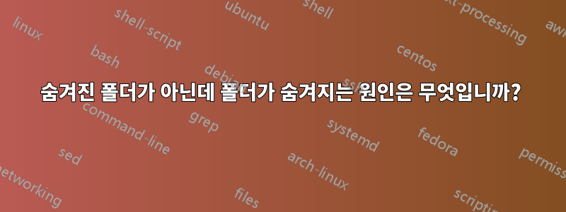 숨겨진 폴더가 아닌데 폴더가 숨겨지는 원인은 무엇입니까?