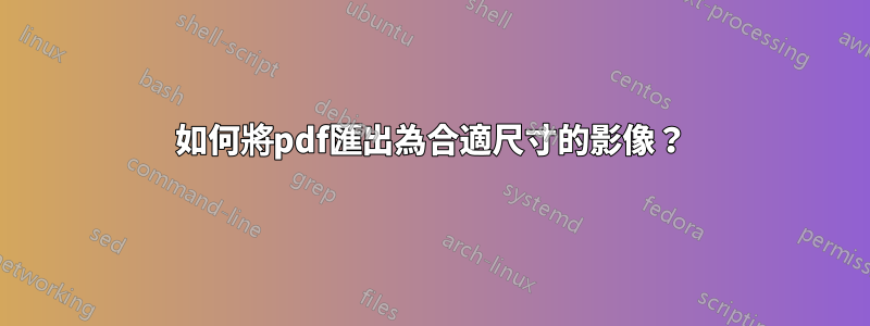 如何將pdf匯出為合適尺寸的影像？