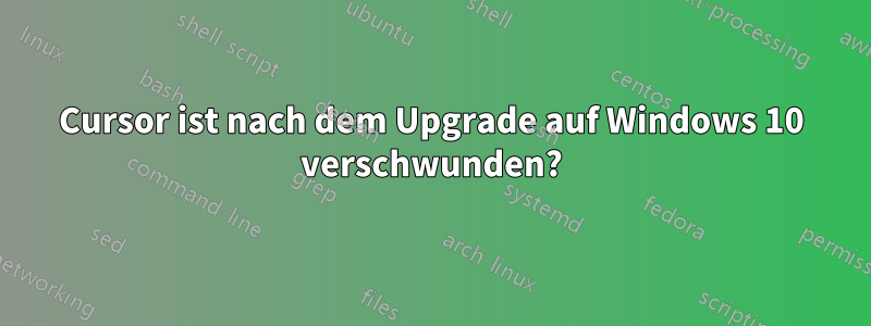 Cursor ist nach dem Upgrade auf Windows 10 verschwunden?