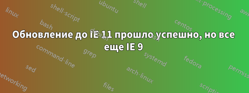 Обновление до IE 11 прошло успешно, но все еще IE 9