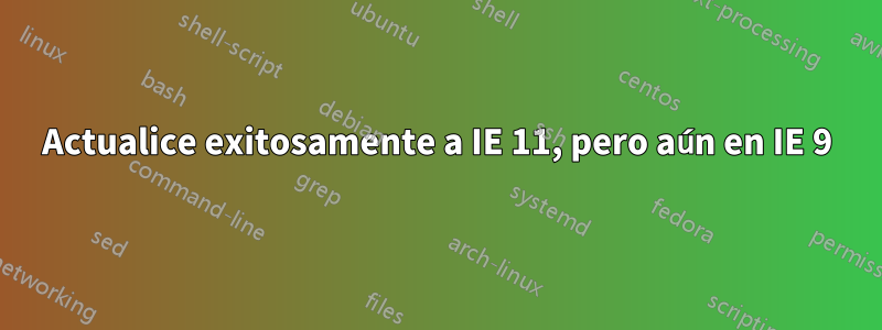 Actualice exitosamente a IE 11, pero aún en IE 9