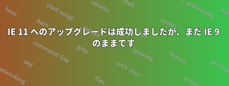 IE 11 へのアップグレードは成功しましたが、まだ IE 9 のままです