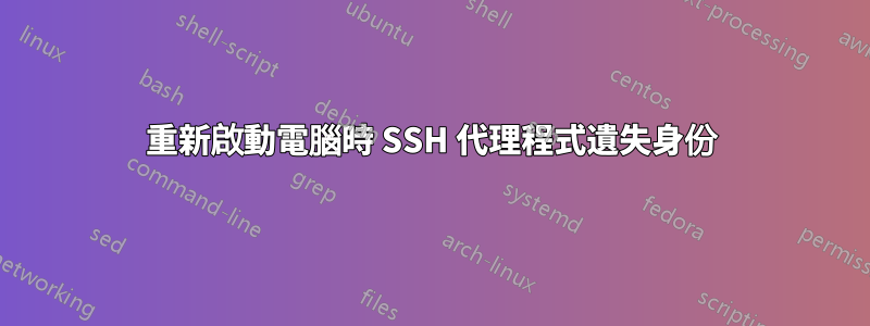 重新啟動電腦時 SSH 代理程式遺失身份