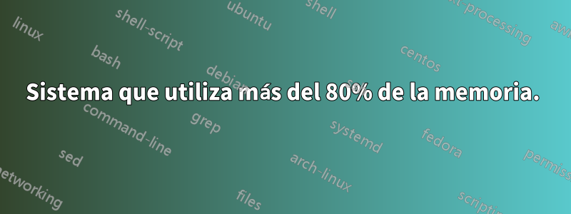 Sistema que utiliza más del 80% de la memoria.