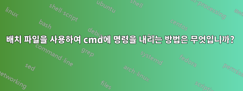 배치 파일을 사용하여 cmd에 명령을 내리는 방법은 무엇입니까?