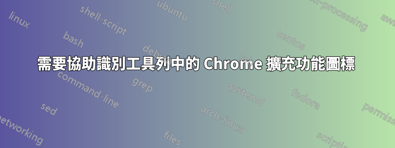 需要協助識別工具列中的 Chrome 擴充功能圖標