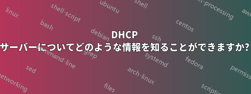 DHCP サーバーについてどのような情報を知ることができますか?