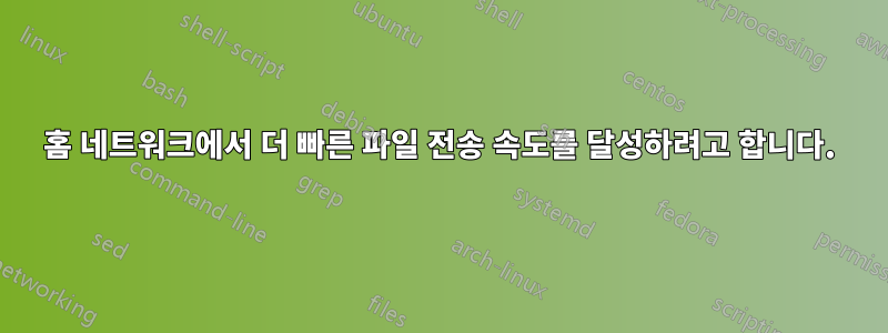 홈 네트워크에서 더 빠른 파일 전송 속도를 달성하려고 합니다.