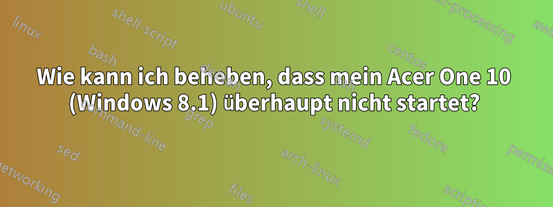 Wie kann ich beheben, dass mein Acer One 10 (Windows 8.1) überhaupt nicht startet?