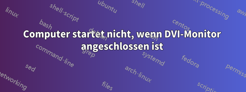 Computer startet nicht, wenn DVI-Monitor angeschlossen ist