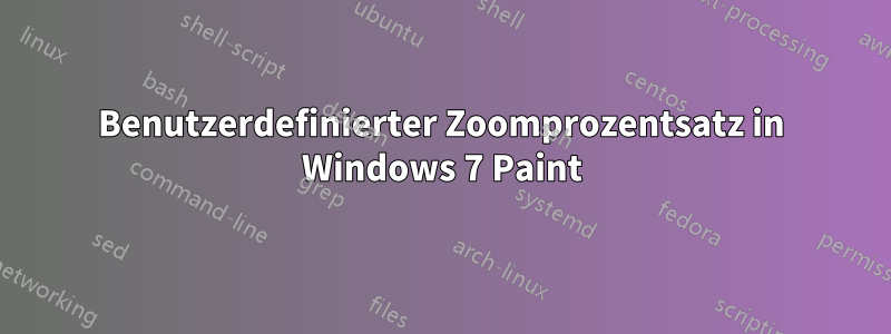 Benutzerdefinierter Zoomprozentsatz in Windows 7 Paint