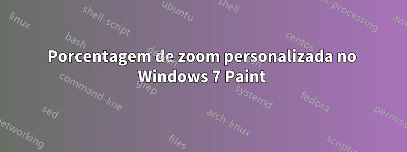 Porcentagem de zoom personalizada no Windows 7 Paint