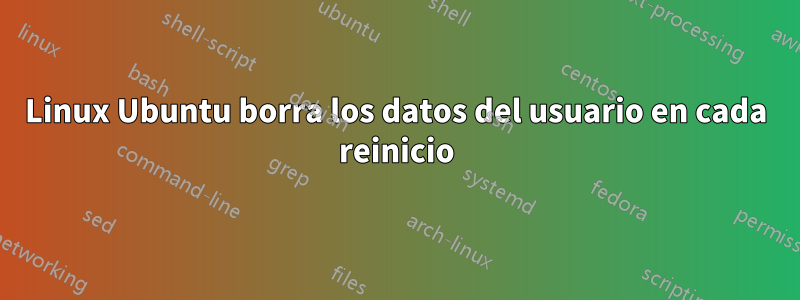 Linux Ubuntu borra los datos del usuario en cada reinicio