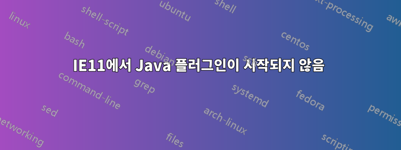 IE11에서 Java 플러그인이 시작되지 않음
