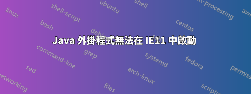 Java 外掛程式無法在 IE11 中啟動