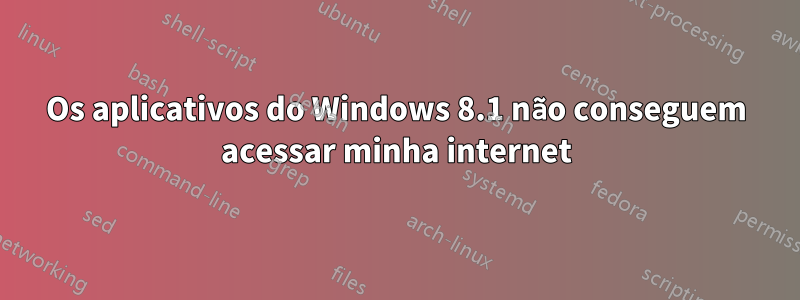 Os aplicativos do Windows 8.1 não conseguem acessar minha internet