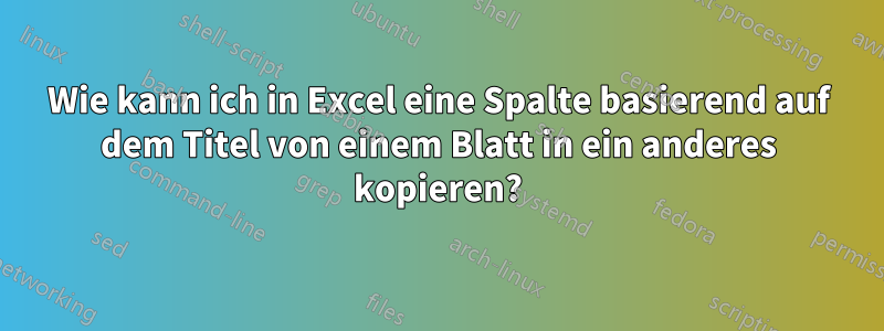 Wie kann ich in Excel eine Spalte basierend auf dem Titel von einem Blatt in ein anderes kopieren?