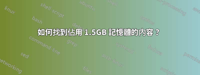 如何找到佔用 1.5GB 記憶體的內容？