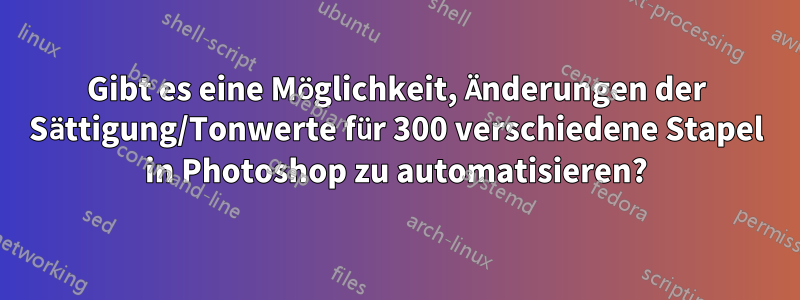 Gibt es eine Möglichkeit, Änderungen der Sättigung/Tonwerte für 300 verschiedene Stapel in Photoshop zu automatisieren?