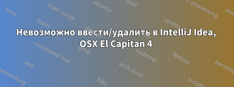 Невозможно ввести/удалить в IntelliJ Idea, OSX El Capitan 4