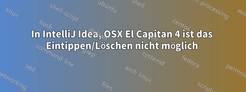 In IntelliJ Idea, OSX El Capitan 4 ist das Eintippen/Löschen nicht möglich