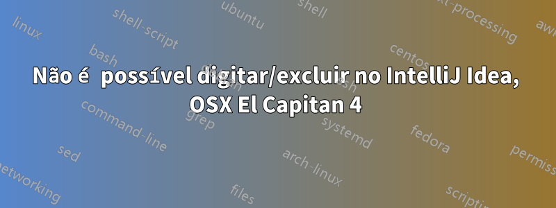 Não é possível digitar/excluir no IntelliJ Idea, OSX El Capitan 4