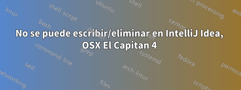 No se puede escribir/eliminar en IntelliJ Idea, OSX El Capitan 4