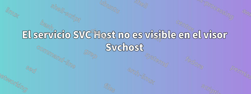El servicio SVC Host no es visible en el visor Svchost