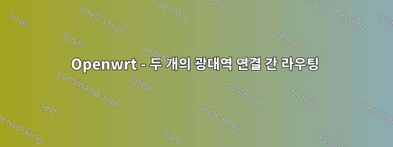 Openwrt - 두 개의 광대역 연결 간 라우팅