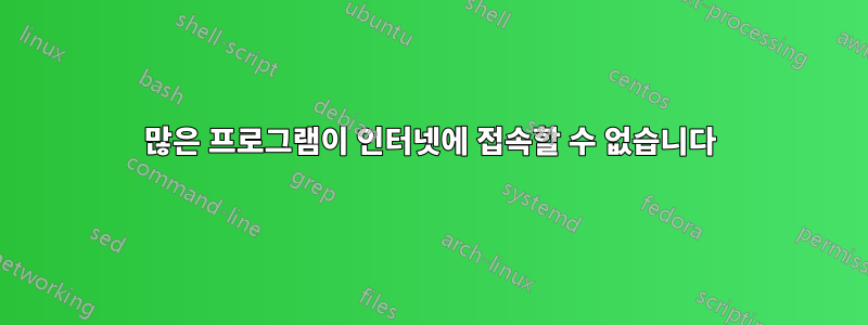 많은 프로그램이 인터넷에 접속할 수 없습니다