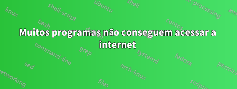 Muitos programas não conseguem acessar a internet