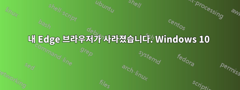 내 Edge 브라우저가 사라졌습니다. Windows 10