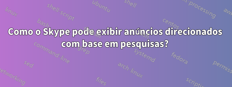 Como o Skype pode exibir anúncios direcionados com base em pesquisas?