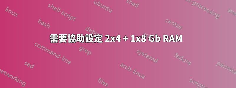 需要協助設定 2x4 + 1x8 Gb RAM 