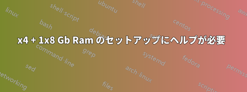2x4 + 1x8 Gb Ram のセットアップにヘルプが必要 
