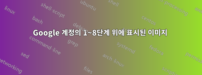Google 계정의 1~8단계 위에 표시된 이미지